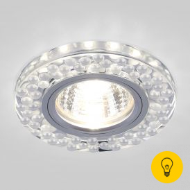 Встраиваемый точечный светильник с LED подсветкой 2194 MR16 SL/WH зеркальный/белый