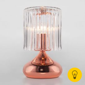 Настольная лампа с абажуром 01068/1 розовое золото