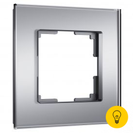 Рамка на 1 пост Senso (серебряный, стекло soft-touch) W0013106