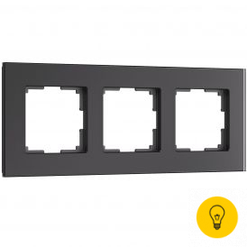 Рамка на 3 поста Senso (черный, стекло soft-touch) W0033108