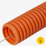 Труба гофрированная ПНД с зондом 25 мм, СВ-профиль,оранжевая(50м/уп)