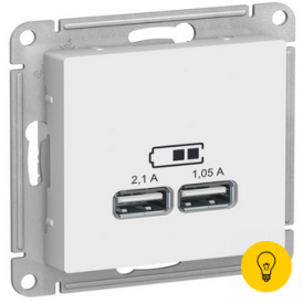 Розетка USB 2-ая 2100 мА (для подзарядки), Лотос, серия Atlas Design, Schneider Electric
