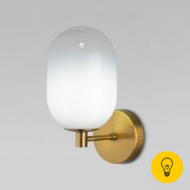 Настенный светильник со стеклянным плафоном 60161 латунь