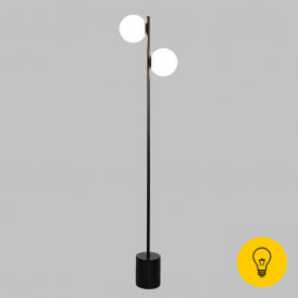 Напольный светильник со стеклянным плафоном 01158/2 черный