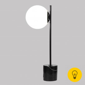 Настольный светильник со стеклянным плафоном 01157/1 черный