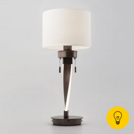 Настольная лампа с подсветкой 991 белый / коричневый