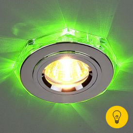 Точечный светильник со светодиодами 2020/2 SL/LED/GR (хром / зеленый)