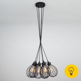 Подвесной светильник в стиле лофт 50059/6 черный