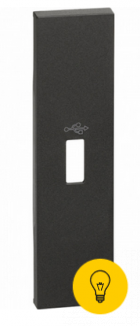 Bticino LIVING NOW. Лицевая панель для разьемов передачи данных USB 1 модуль.Цвет Черный.